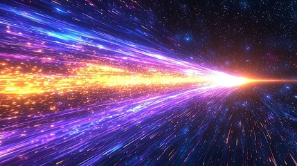 Wall Mural - Cosmic Speed Light streaks across space