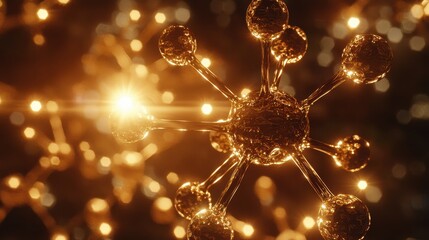 Golden Molecular Structure: Luxurious Atomic Bonds