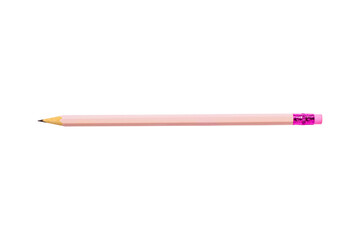 Pink pencil isolated on transparent background.