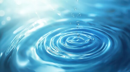 Wall Mural - soothing blue water ripples background, tranquil texture for relaxing designs