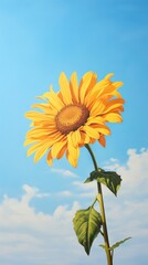 Canvas Print - Minimal space sky sunflower outdoors plant.