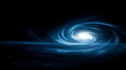 Wall Mural - blue spiral galaxy in dark space