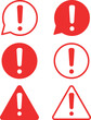 © Петро Корженівський - Caution and attention icon set. danger and warning icon symbol collection , red exclamation mark icon sign in flat style. vector illustration