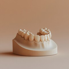 Wall Mural - Clean dental mold and impression tray isolated on a minimalist background showing its use in creating custom dental fittings