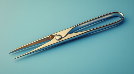 Wall Mural - Clean sterile forceps tool isolated on a minimalist background ready for precision use in surgical procedures