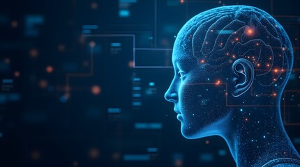 Wall Mural - digital background perfect for tech processes, neural networks, artificial intelligence, data transf