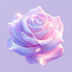 Wall Mural - rose icon pastel art illustration.