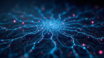Wall Mural - digital background perfect for tech processes, neural networks, artificial intelligence, data transf