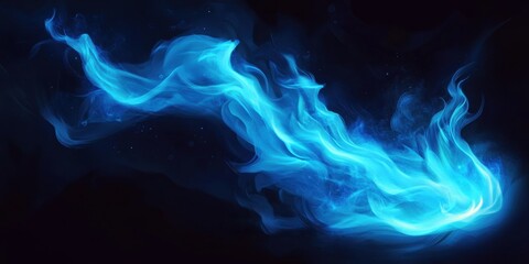 Wall Mural - Abstract Blue Flame Swirling Design Art
