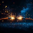 © Arthur Constantine - Burning Rope with Sparks on Dark Background