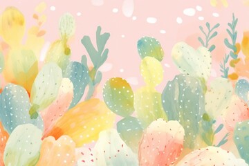 Wall Mural - Cactus pattern backgrounds outdoors.