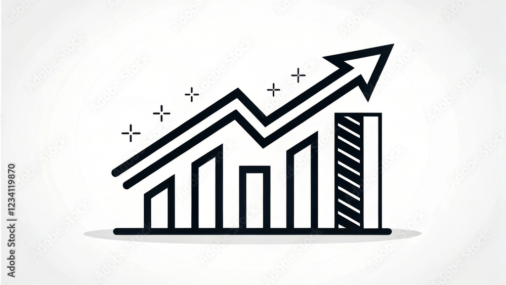 Increasing Plus A series of bar charts are shown, increasing in height from left to ...