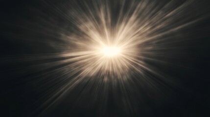 Wall Mural - Bright light rays burst from a central point on a dark background.