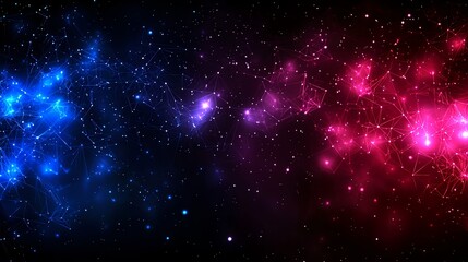 Wall Mural - cosmic nebula in pink and blue hues