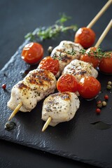 Poster - Chicken and cherry tomatoes on plate