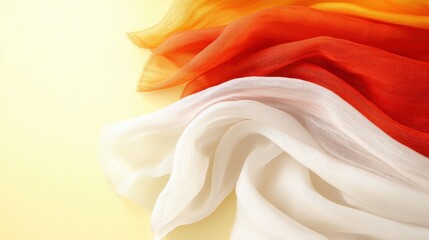 Wall Mural - soft flowing fabrics in warm colors on a light background