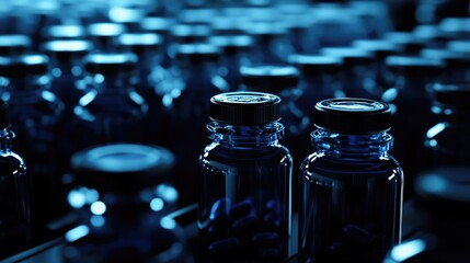 Canvas Print - Glass Bottles on Table