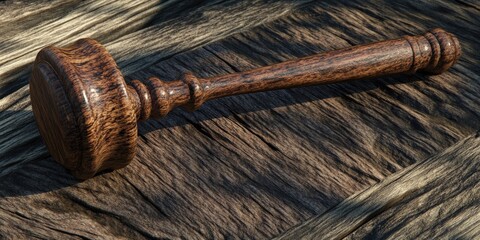 Wall Mural - Wooden Mallet on Table