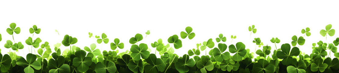Wall Mural - Clover graphic element isolated on a transparent background created with Generative AI technology