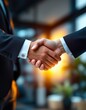 © Vancouver - Business agreement handshake between two businessmen in office setting
