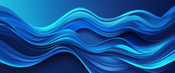 Wall Mural - Cyan wavy glowing color background