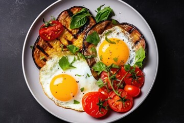 Poster - Food egg breakfast tomato.