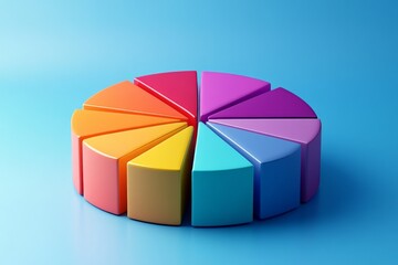 Aufkleber - Colorful geometric pie chart model demonstrating effective data representation in educational settings