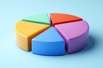 Poster - Colorful pie chart segments arranged in a circular layout on a light blue background