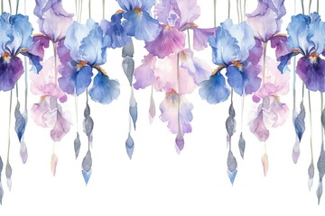 Poster - Iris flowers nature hanging petal.