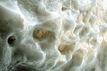 Poster - Unique texture of natural ice formations in a frozen cave revealing intricate patterns