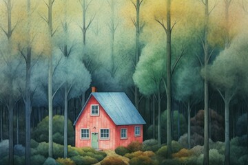 Wall Mural - Cottage architecture building outdoors.