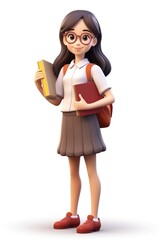 Wall Mural - Student costume figurine cartoon skirt.