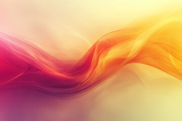 Poster - Colorful abstract wave demonstrating vibrant flow of light and motion in a soft gradient background