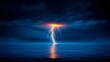 © Arthur Constantine - Dramatic Nightscape of Lightning Strike Over Dark Ocean