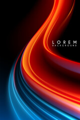 Wall Mural - red and blue light waves background