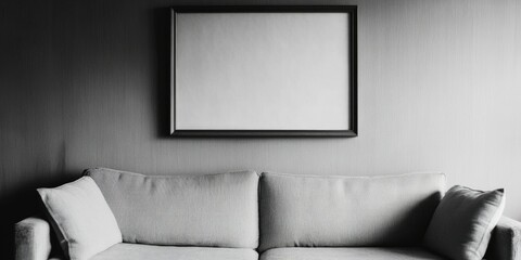 Poster - Modern Living Room Scene with Grey Sofa