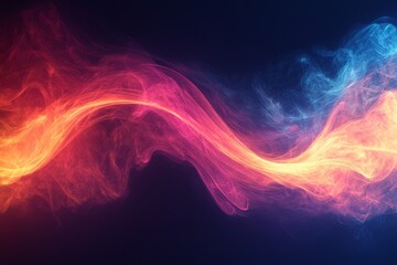 Poster - Colorful abstract waves of light swirl against a dark background, creating a dynamic and energetic composition