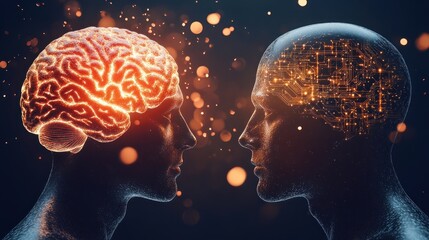 Poster - Human Brain and Artificial Intelligence Conceptual Visual Representation