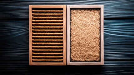 Poster - Wooden Craft Box with Textured Inserts for Creative Projects and Organizing