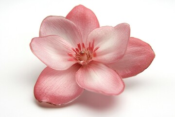 Wall Mural - Close-up of a pink flower on a white background, great for product or interior design use