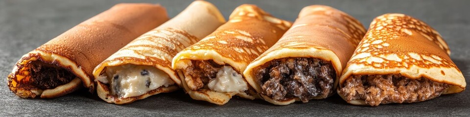 Poster - A stack of crepes resting on a table, ready for filling and eating