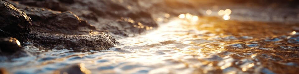 Sticker - A close-up shot of calm water with rocks visible in the background, perfect for use in nature or outdoor-themed projects