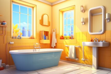 Canvas Print - Bathroom bathtub house sink.