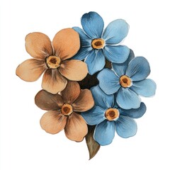 Wall Mural - Aesthetic Forget-Me-Nots flower flowers nature art.