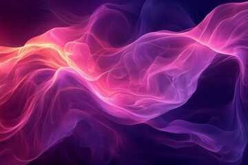 Poster - Colorful abstract waves of light flow gracefully through a deep purple background