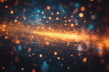 Fototapete - Vibrant light particles create a stunning visual effect in a dark space
