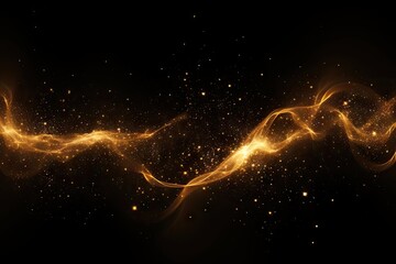 Wall Mural - golden glowing particles backgrounds astronomy nature.