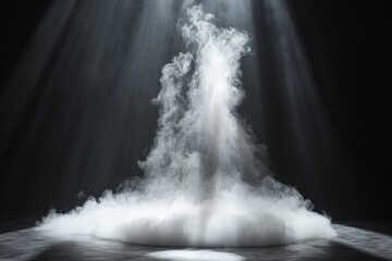 Leinwandbilder - Mysterious vapor rises in a dimly lit space during an artistic light performance at an indoor venue
