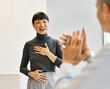 © Lumos sp - young business people meeting office businesswoman portrait happy smiling applause congratulating teamwork grouphappy smiling success applauding woman