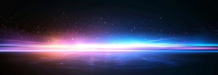 Wall Mural - abstract blue light trails in the dark with motion blur effect
